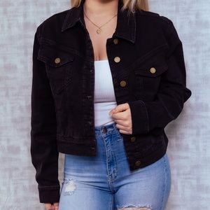 NWT Black Denim Jacket